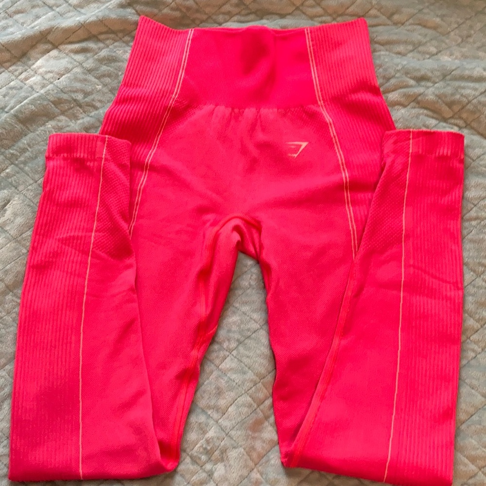 High-waisted, seamless Gymshark coral leggings